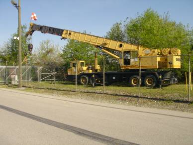 Crane used to lift gate