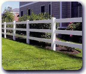 Post and Rail Style vinyl fence